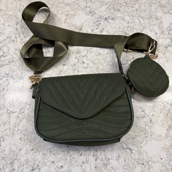 Olive Green handbag with pouch by‎ Urban expressions can be made a bum bag - Picture 1 of 8
